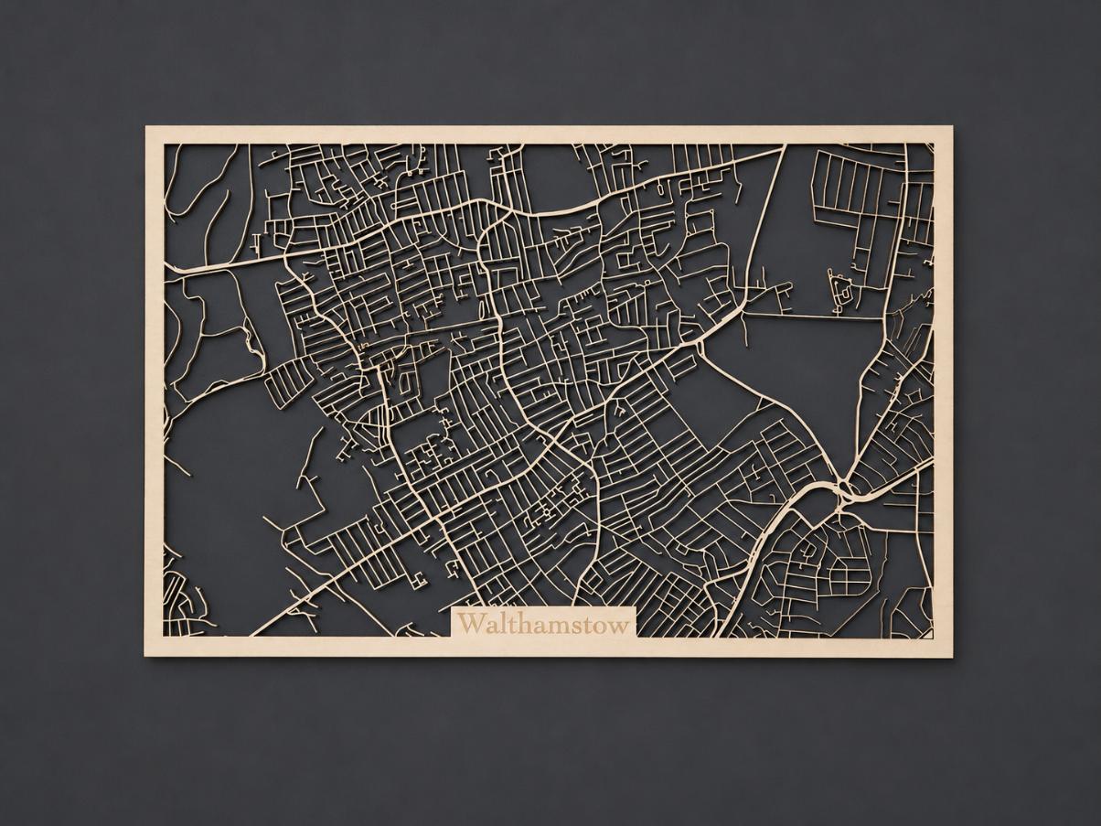 Personalized Cut-Out Wooden City Map – Rectangle & Square