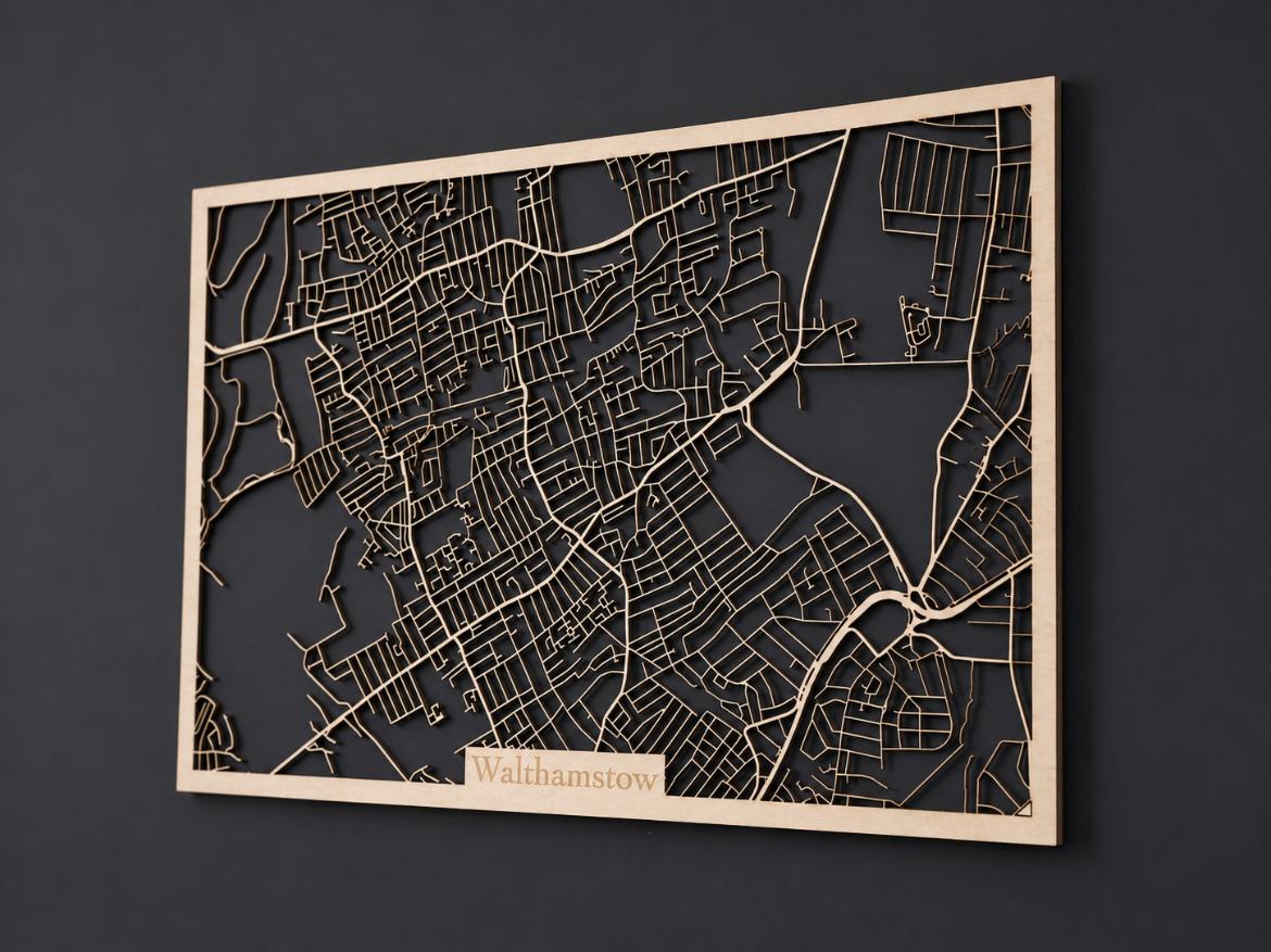 Personalized Cut-Out Wooden City Map – Rectangle & Square