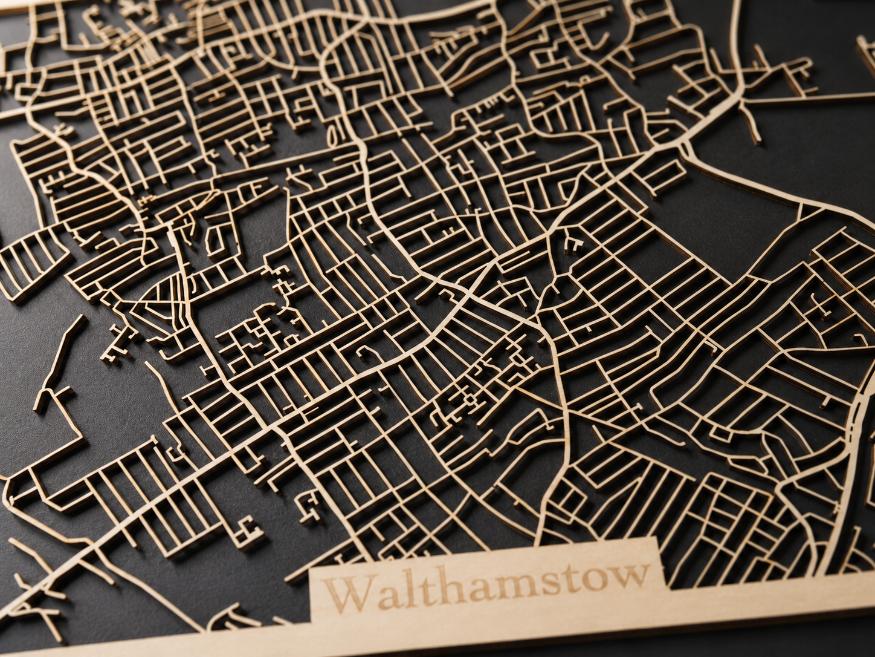 Personalized Cut-Out Wooden City Map – Rectangle & Square