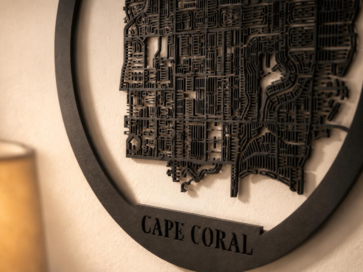 Personalized Cut-Out Wooden City Map – Round
