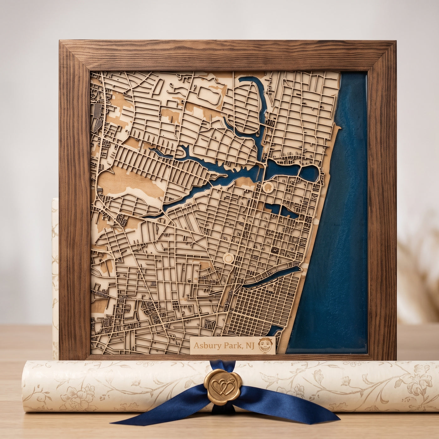 Custom Engagement Gift - Map of Where You Got Engaged - Proposal Keepsake