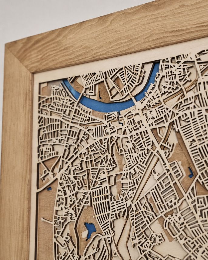 Our First Home - Wooden Map with Engraved Message | Housewarming