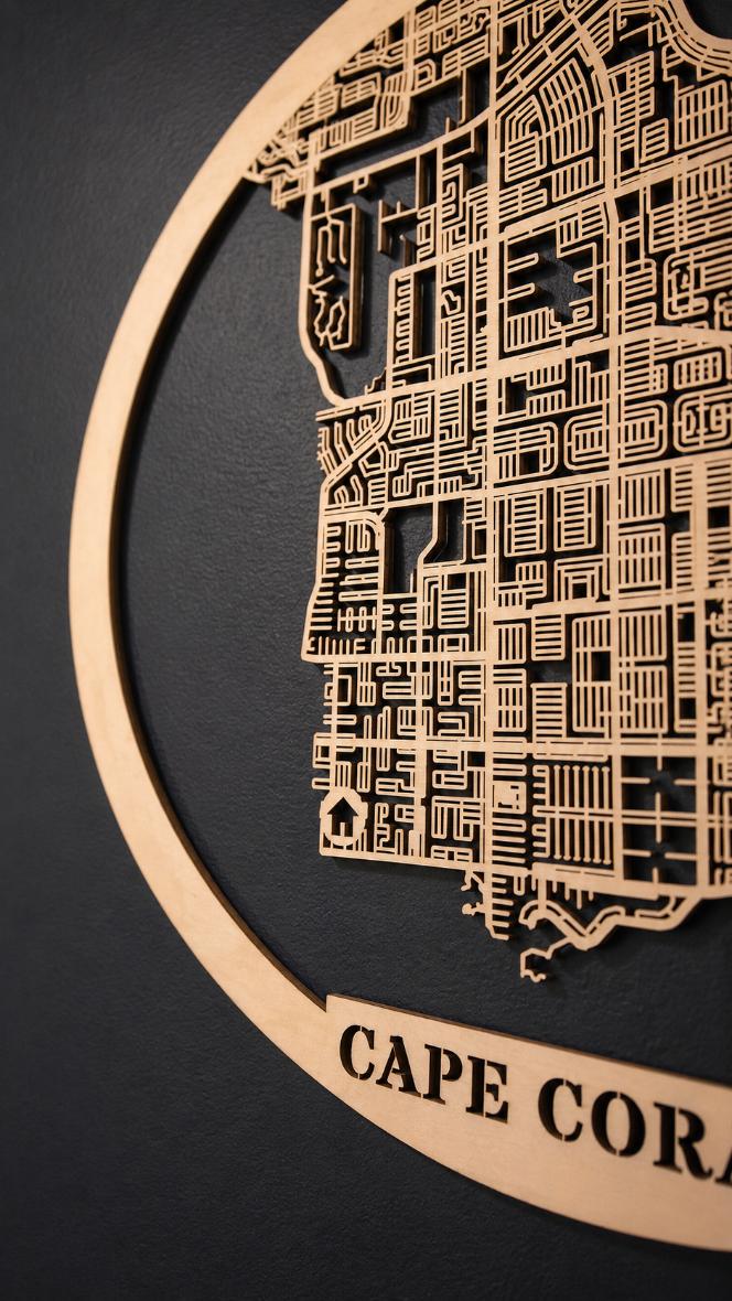 Personalized Cut-Out Wooden City Map – Round