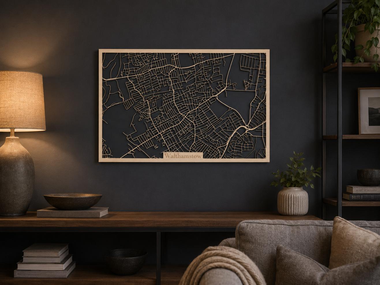 Personalized Cut-Out Wooden City Map – Rectangle & Square