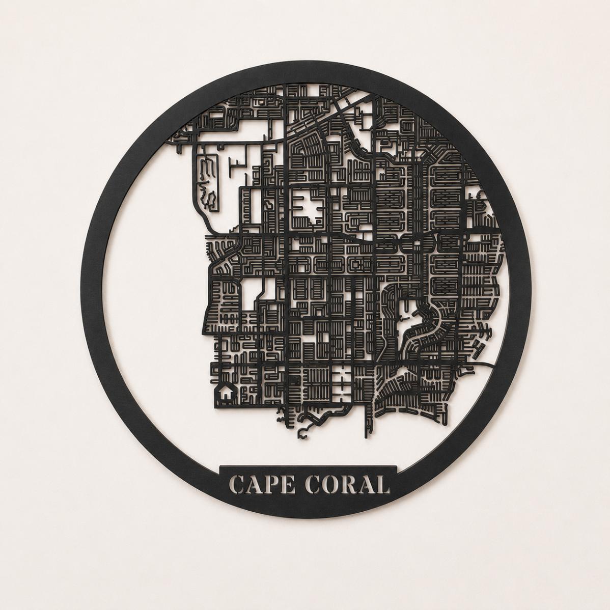 Personalized Cut-Out Wooden City Map – Round