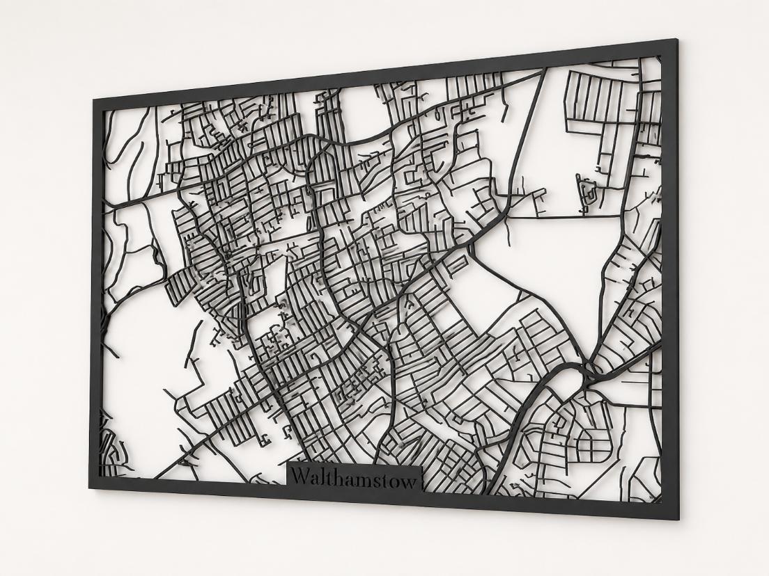 Personalized Cut-Out Wooden City Map – Rectangle & Square