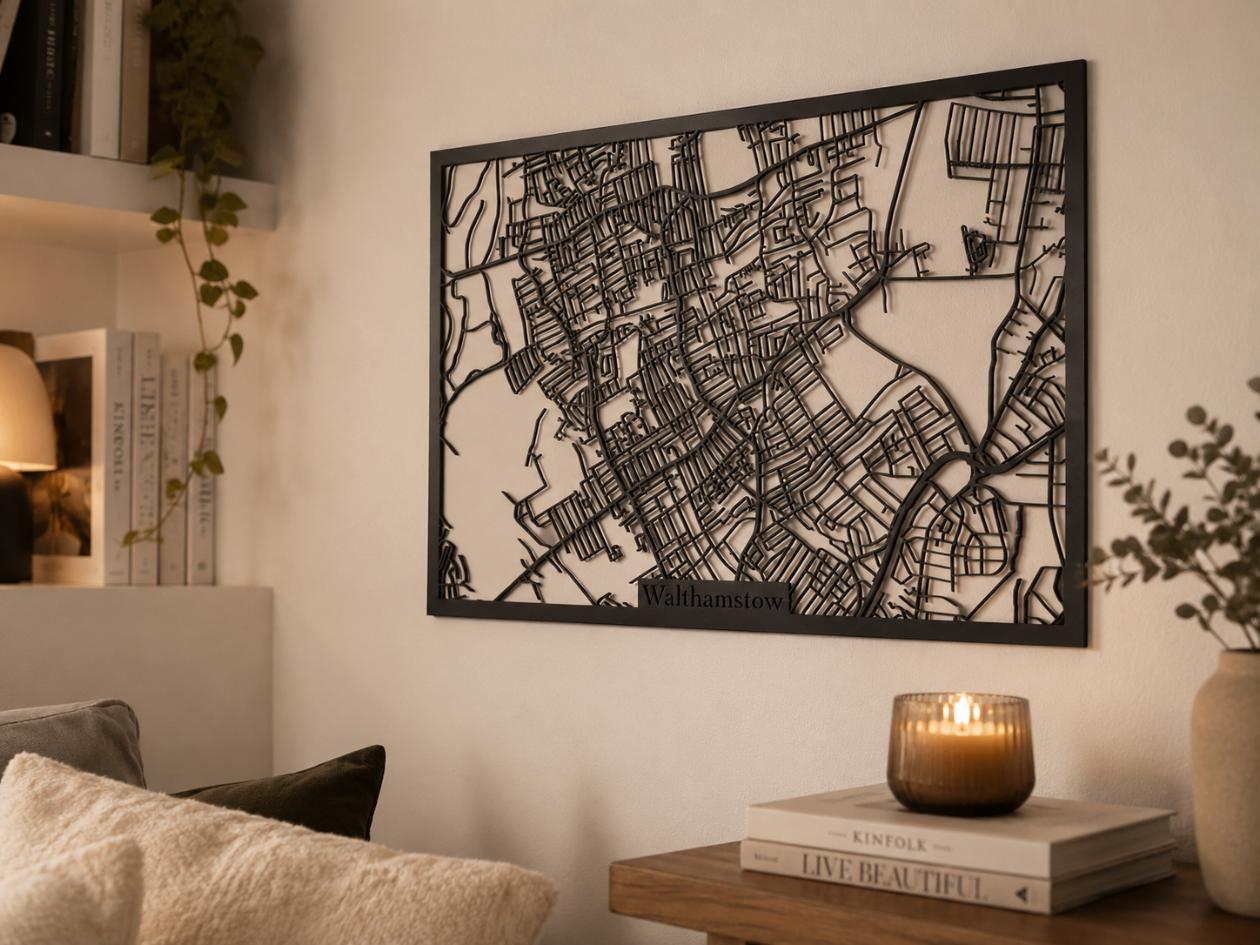 Personalized Cut-Out Wooden City Map – Rectangle & Square