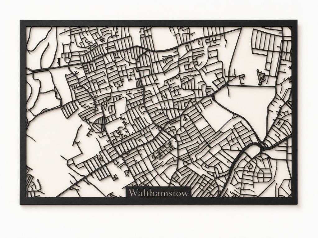 Personalized Cut-Out Wooden City Map – Rectangle & Square