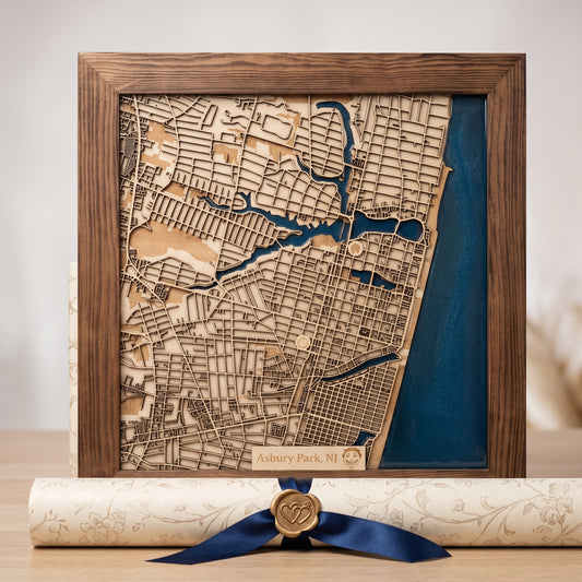 Custom Engagement Gift - Map of Where You Got Engaged - Proposal Keepsake